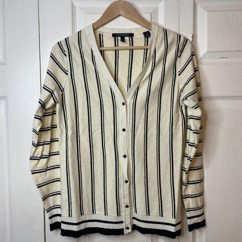 Scotch & Soda Striped V-Neck Cardigan